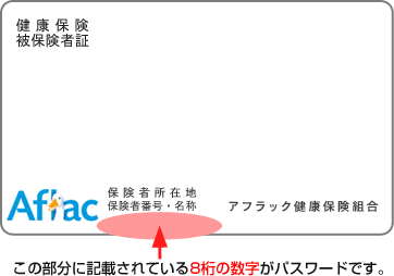 この部分に記載されている8桁の数字がパスワードです。